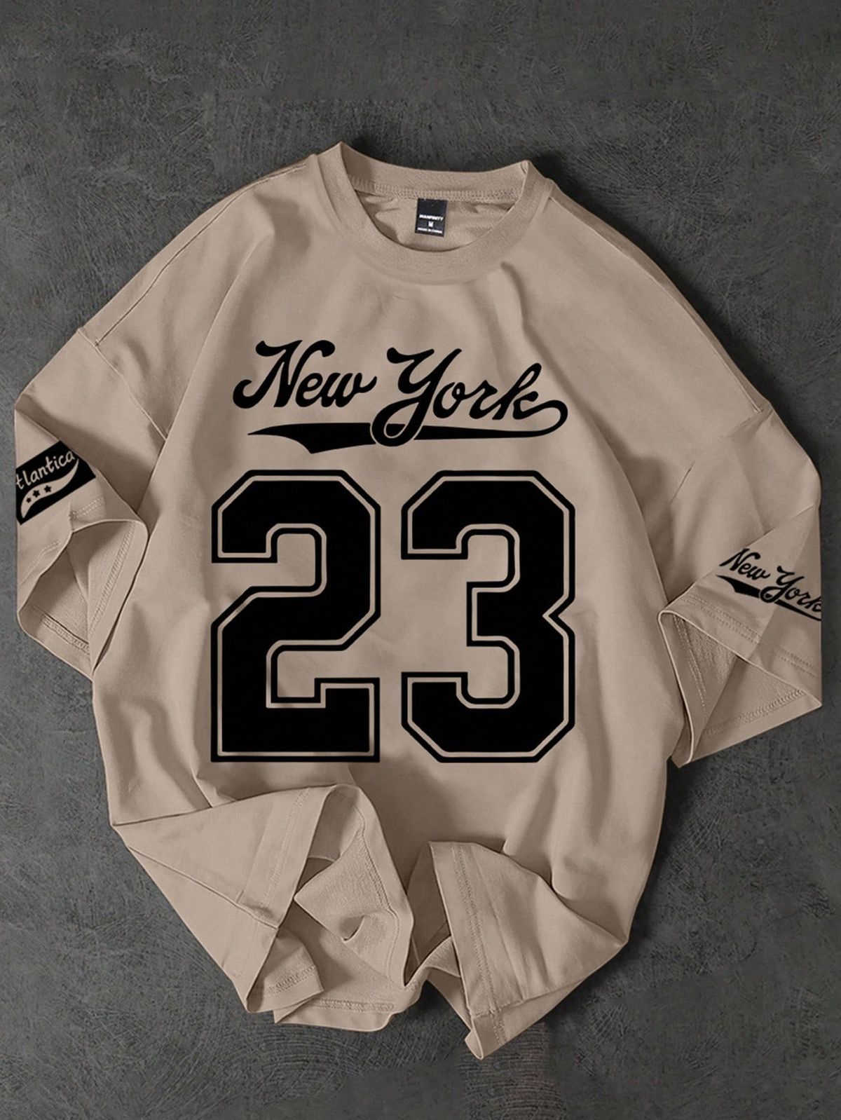 NY 23 Beige Oversized Tee