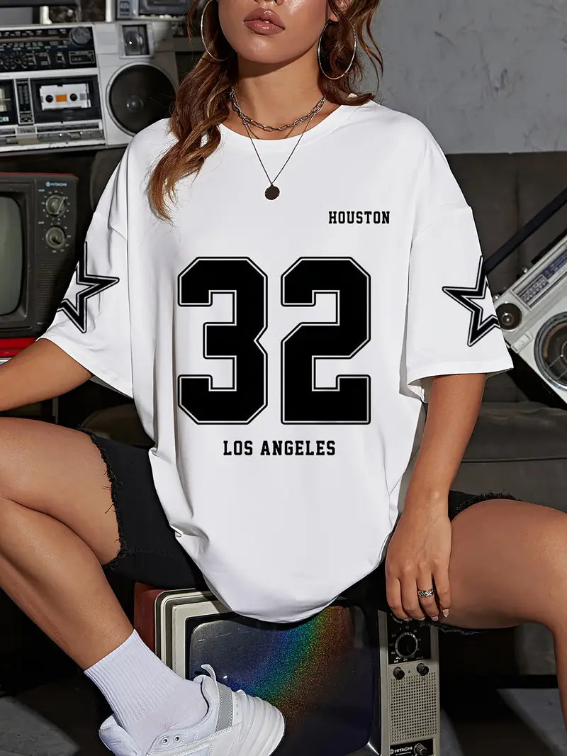 32 LA White Oversized Tee