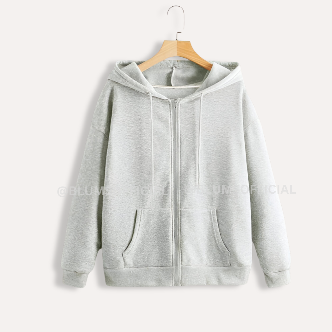 Grey Zipper Hoodie