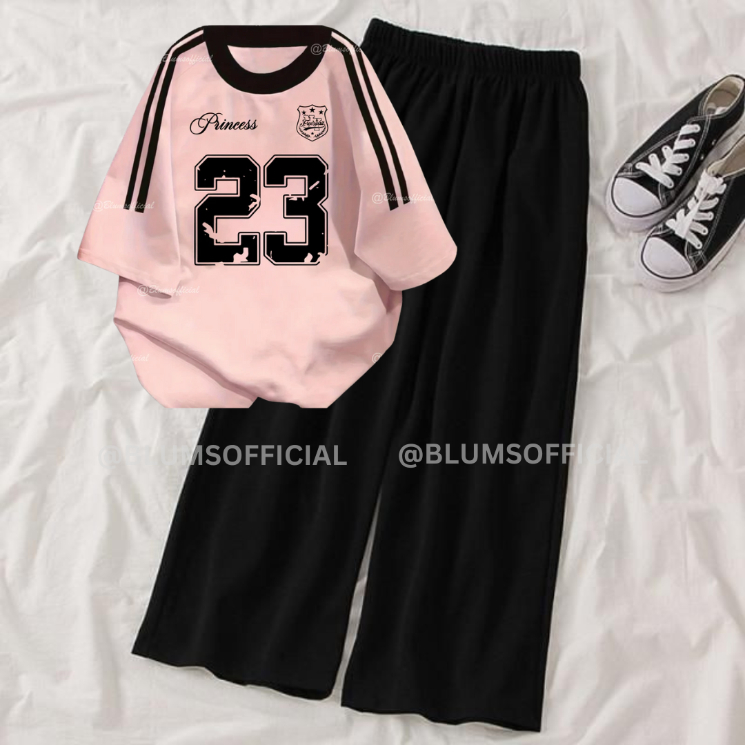 Princess Pink Oversized & Black Flapper