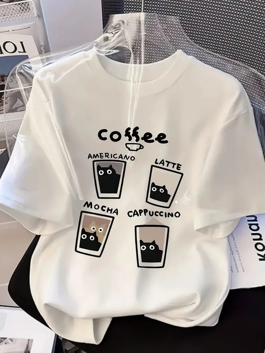 Coffee White Oversized Tee