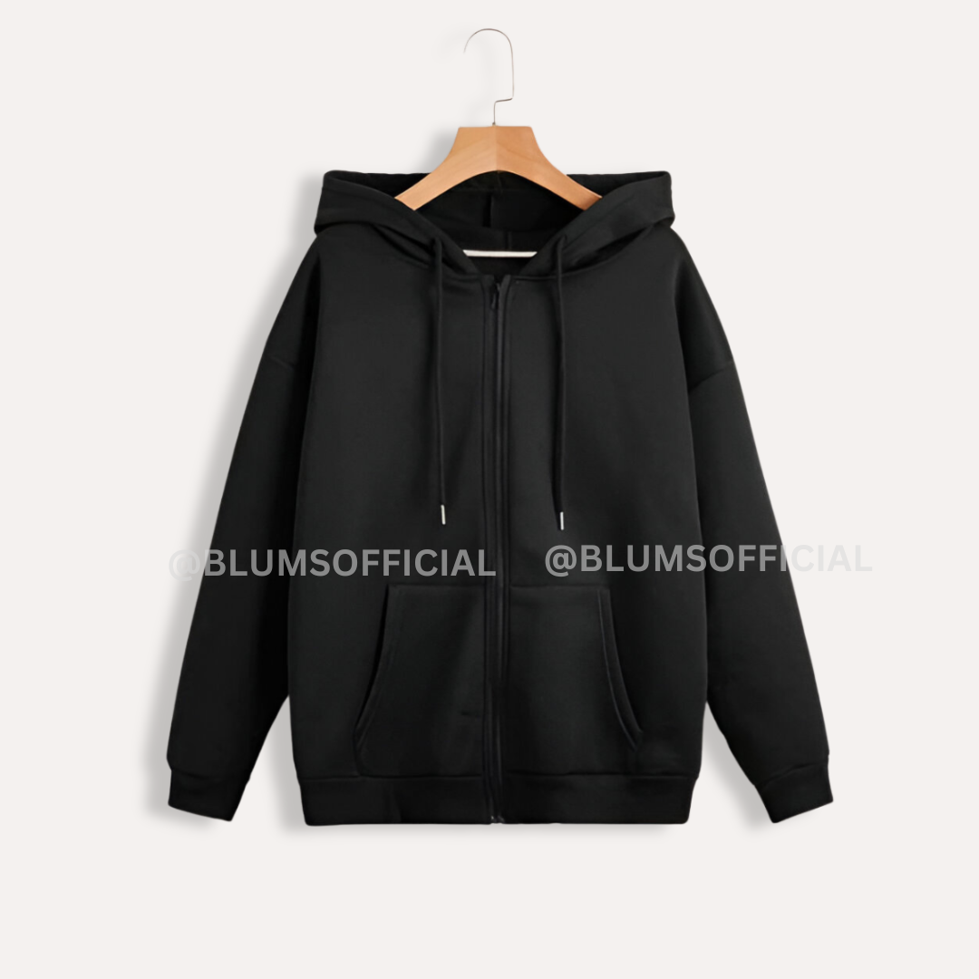 Black Zipper Hoodie