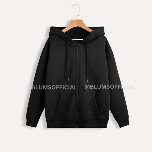 Black Zipper Hoodie