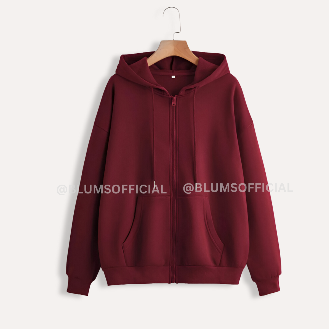 Maroon Zipper Hoodie