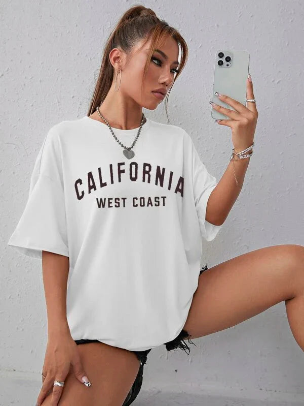 California White Oversized Tee