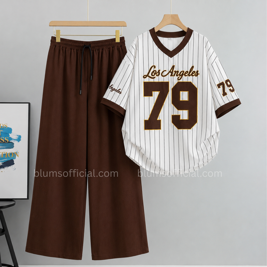 LA 79 Brown V-Neck & Brown Flapper
