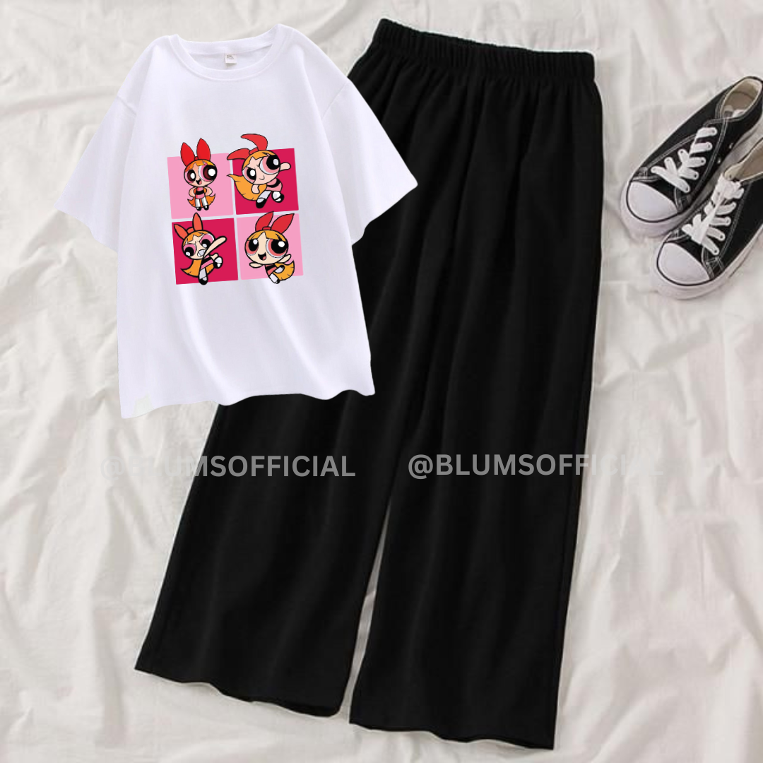 White Power Girls Shirt & Baggy Trouser