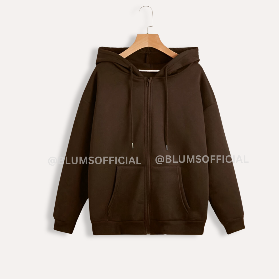 D. Brown Zipper Hoodie