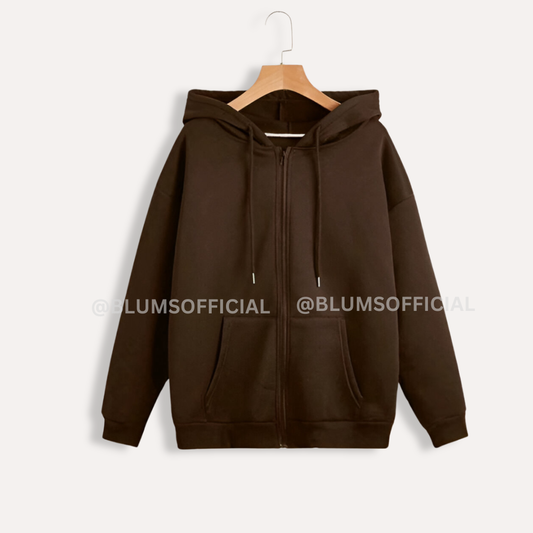 D. Brown Zipper Hoodie