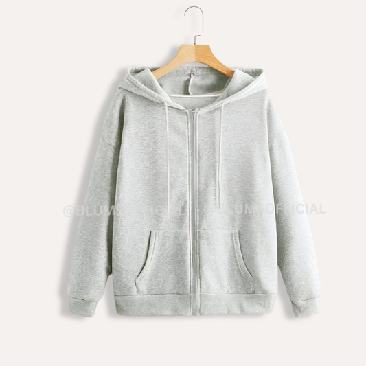 Grey Zipper Hoodie