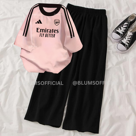 Emirates Pink Oversized & Black Flapper