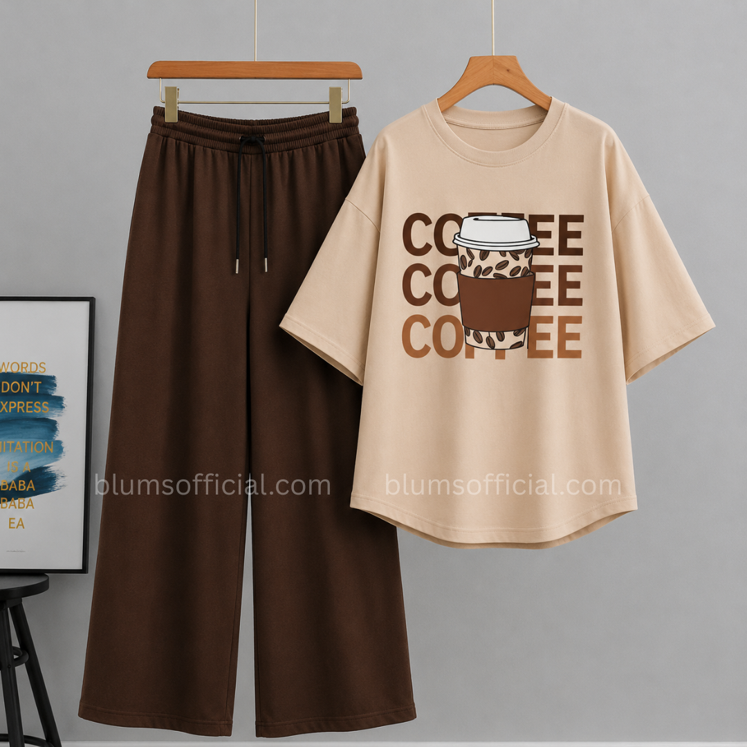 Coffee Beige Oversized & Brown Flapper