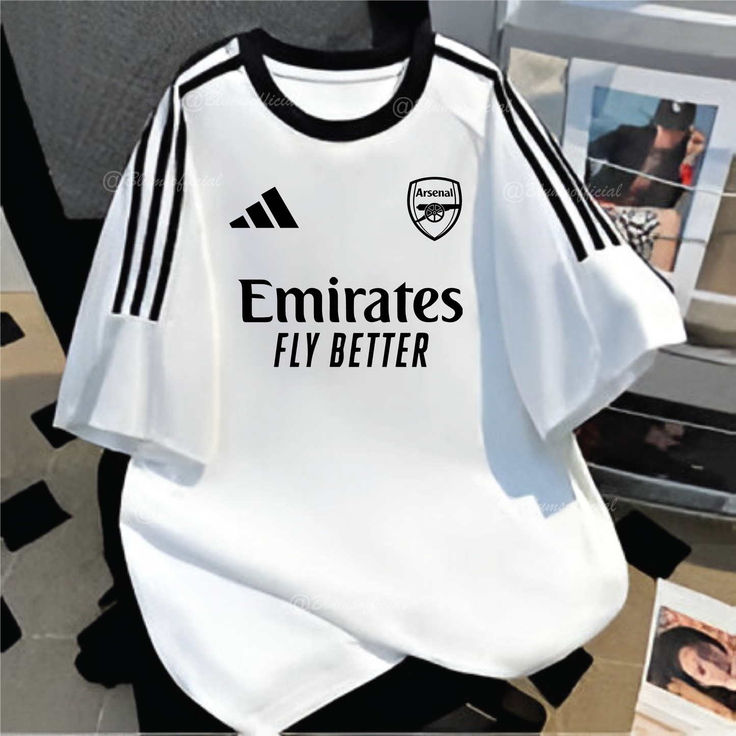 Emirates Printed White Oversized Tee